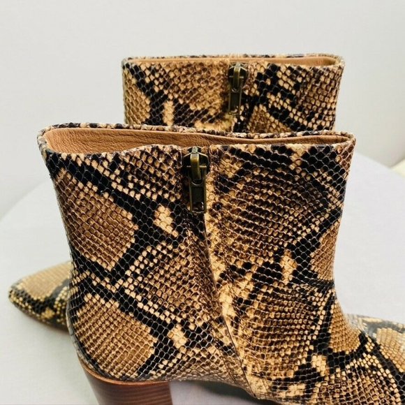 Madewell $199 Fiona Boot In Snake Embossed Leather MA449 - Picture 6 of 9